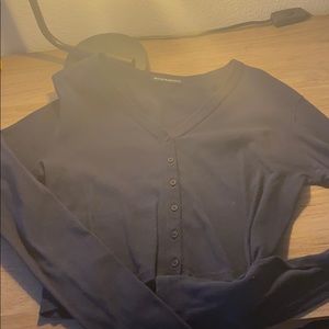 navy blue brandy long sleeve with buttons